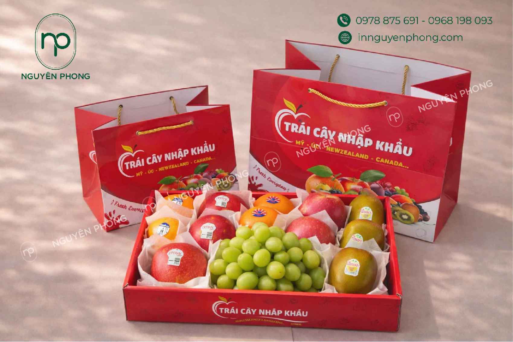 Mẫu túi giấy đựng trái cây bán sẵn đẹp 